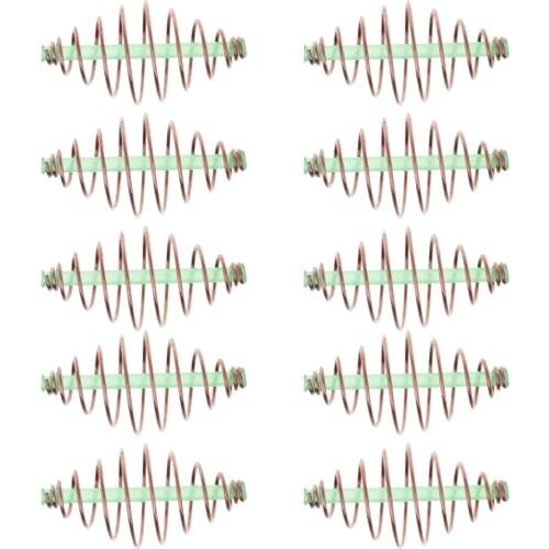 10 Pieces Metal Fishing Feeders Bait Thrower Carp Coarse Fishing Spring Coil Inline Method Tackle Bait Thrower 1.4x0.7 inch