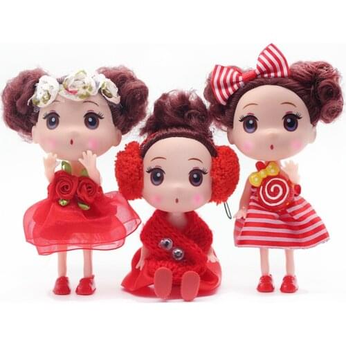 3pcs/Lot Fashion 12cm Mini Dolls For Girls Kids Toys Soft Interactive Baby LOL Dolls Female Figure Body Doll Toy Gifts