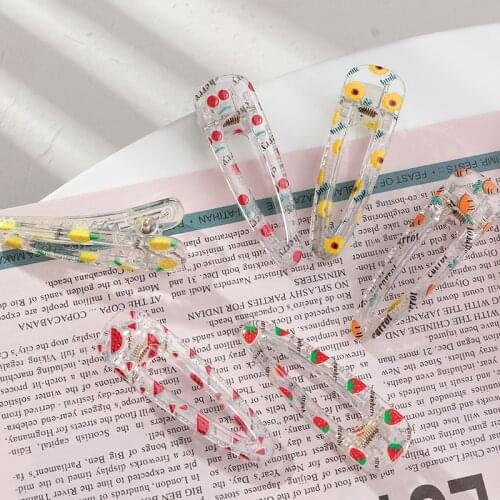New Kids Hair Accessories Fruit Transparent Waterdrop Hair Clip Hairpins Children Girls Cute Cartoon Hair Clips Hairgrips
