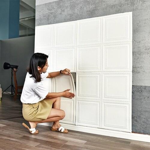 New Self Adhesive Waterproof TV Background Brick Wallpapers 3D Wall Sticker Living Room Wallpaper Mural Bedroom Decorative 70*70