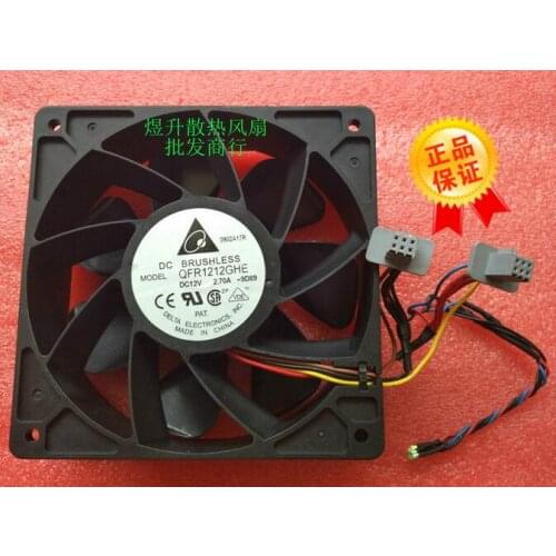 The original Delta QFR1212GHE DC12V 2.70A 12038 120*120*38mm 4 line IBM server 74Y5220 fan