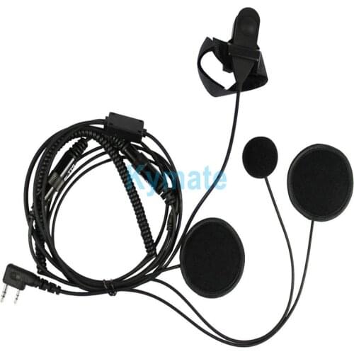 Full Face Helmet Motorcycle Motorbike Headset/Earpiece with Boom Mic & Finger PTT for Baofeng Radio QUANSHENG TG-K4AT 2-pin