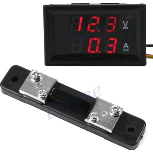 DC 4.5-30V 0-50A LED Digital Voltmeter Ammeter Voltage AMP+Current Sensor Shunt
