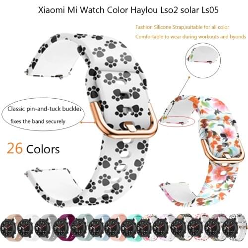 20mm/22mm Silicone Strap for Xiaomi mi watch color haylou solar Ls05 Replacement Band for xiaomi haylou Ls02 Bracelet Wristbelt