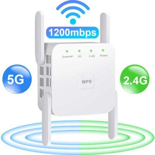 5G WiFi Repeater Wifi Amplifier Signal Wifi Extender Network Wi fi Booster 1200Mbps 5 Ghz Long Range Wireless Wi-fi Repeater