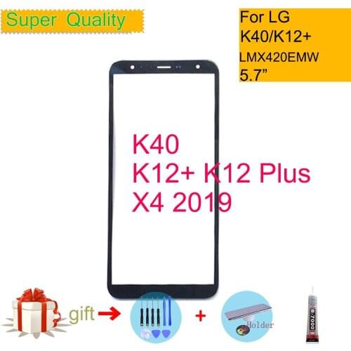 For LG K40 K12+ K12 Plus X4 2019 X420EM Touch Screen Front Glass Panel Front Outer Glass Lens For LG K40 LCD Glass