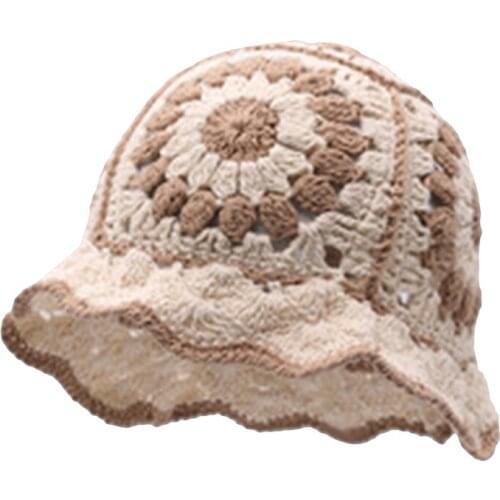 Net Red Baotou Hat Female Spring And Summer Lotus Leaf Little Fairy Handmade Hollow Bucket Fisherman Hat Fashion