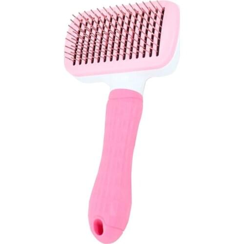 T3EC Pet Dog Cat Grooming Slicker Brush Comb Tool with Massage Particles One-click Hair Removal Skin Friendly Promote Durable