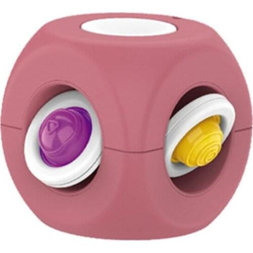 T5EC 2in Sensory Cube Gyro Hand Spinner w/ Popping Bubble Interactive Finger Toy for Activity Centers Children ADD Focus Calm