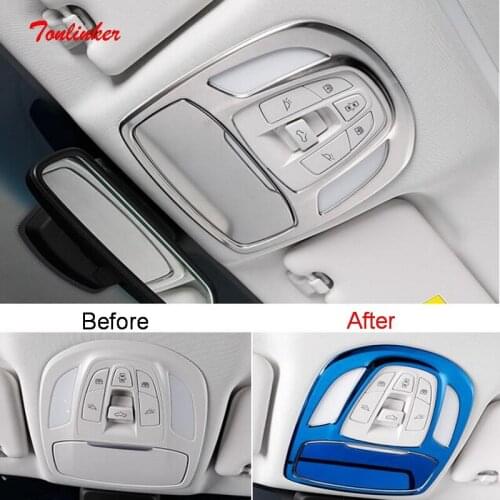 Tonlinker Interior Front Read light Cover stickers for Chevrolet CAPTIVA 2019-20 Car Styling 2PCS Stainless steel Cover stickers