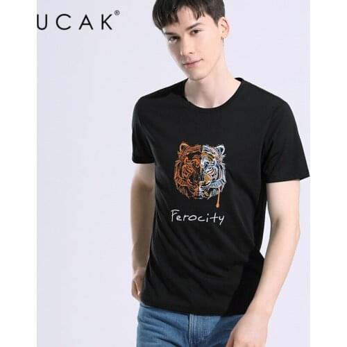 UCAK Brand Classic O-Neck Silk Short Sleeve T Shirt Men Clothes Summer NEW Arrivals Streetwear Casual Tshirt Male Homme U5629