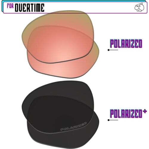 EZReplace Polarized Replacement Lenses for - Oakley Overtime Sunglasses - BlackP Plus-RoseP