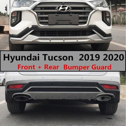 For Hyundai Tucson 2019 2020 Bumper Guard Front + Rear Protector Anti-impact Plate High Quality Brand New ABS Car Accessories