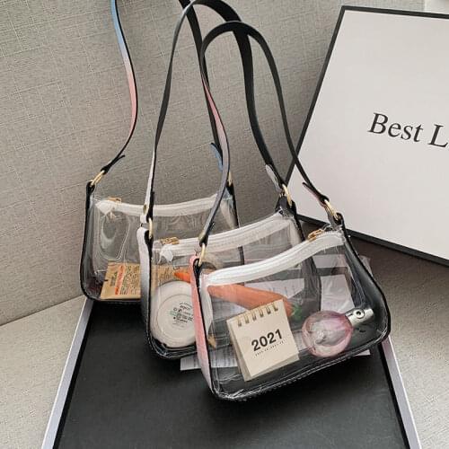 Female Bag Summer Transparent Net Red Fashion New 2021 Hot Style Shoulder Bag Western Style Messenger Wild Ins Jelly Bag New