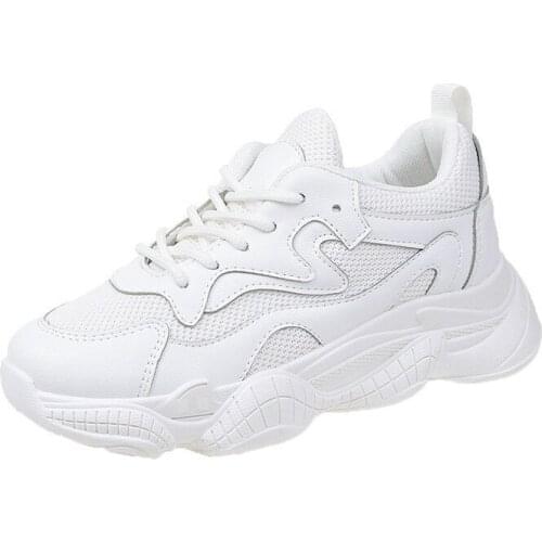 2019 New Women Vulcanized Shoes Sneakers Casual Girls Flat Shoes Thick Bottom Wedge Shoes Tenis Feminino Zapatos De Mujer T1-09