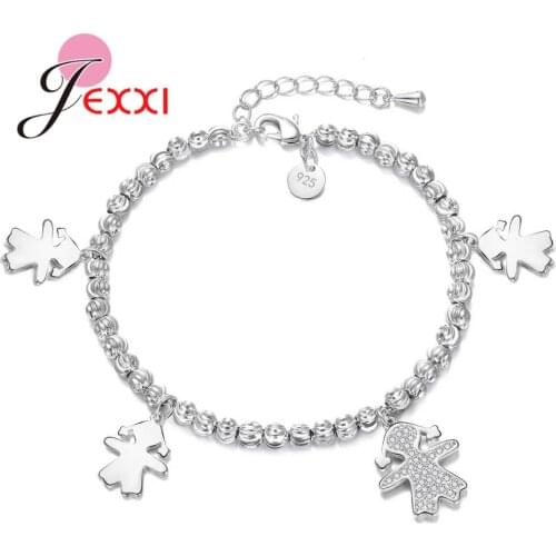 New Latest Women Jewelry 925 Sterling Silver Accessories With Shinning Pendant Bracelet Bangles Fine Gift For Female