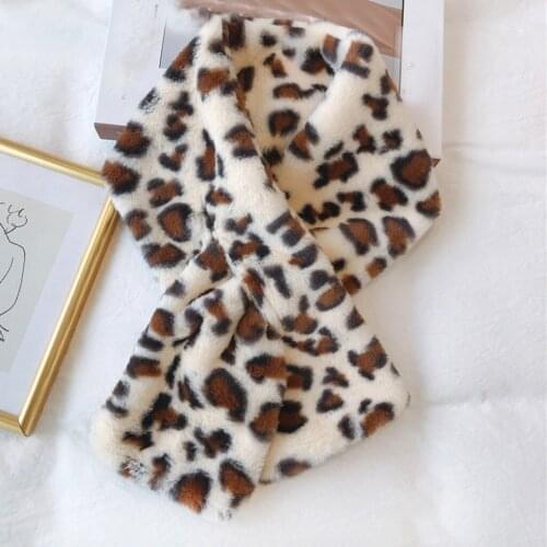 Women Winter Warm Scarf Fashion Thicken Faux Fur Shawl Imitation Fur Scarves Fleece Leopard Solid Scarf 2020 Female New Wraps
