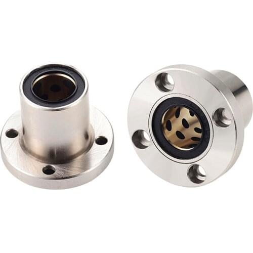 1pc LMF8UU LMF10UU LMF6UU LM12UU LM8LUU LMF12LUU LM16UU flange linear bearing graphite copper sleeve for linear shaft CNC parts