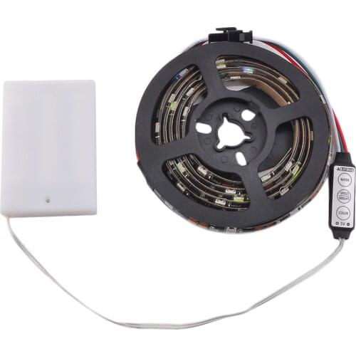 1 pc WS68 12 RGB 5050 SMD LED Strip Lamps Waterproof Flexible LED Tape Light 5V Lamp Black/White Strip Light With Battery Box
