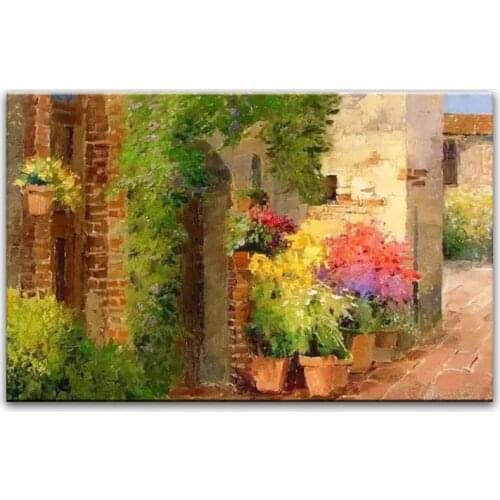 100% hand painted oil painting Home decoration high quality landscape knife painting pictures DM16072117