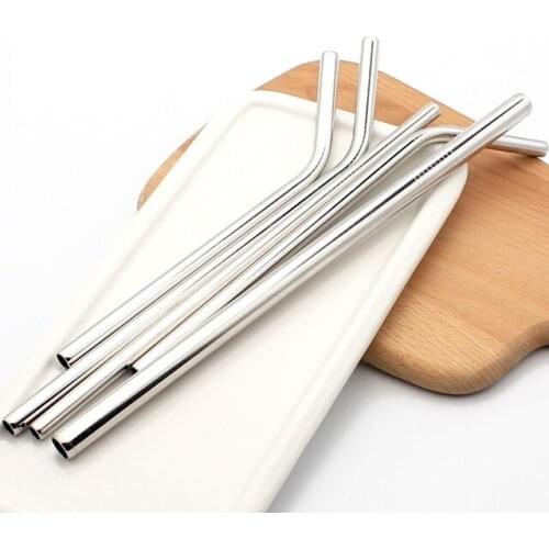 1000pcs Bend & Straight Stainless Steel Straw 6mm Drinking Straws 8.5" Reusable Metal Party Bar Drinks