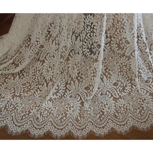 3M/Lot 12Colors DIY clothing accessories eyelash lace fabrics 150cm diy wedding dress curtain decoration white black