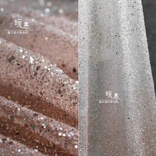 Glitter Tulle Bronzing Fabric Gold Sparkle Sequin Gradient Color DIY Stage Clothes Decor Skirt Wedding Dress Designer Fabric