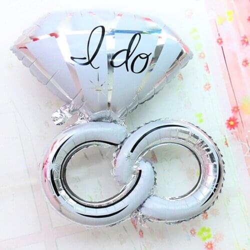 Large Size Gaint Double Ring Diamond Foil Balloons Wedding Party Decoration Balloons Valentines Day Air Balls