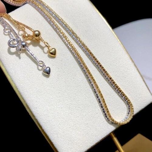 Wholesale Adjustable Length 925 Sterling Silver Necklace Chain, 5pcs/lot