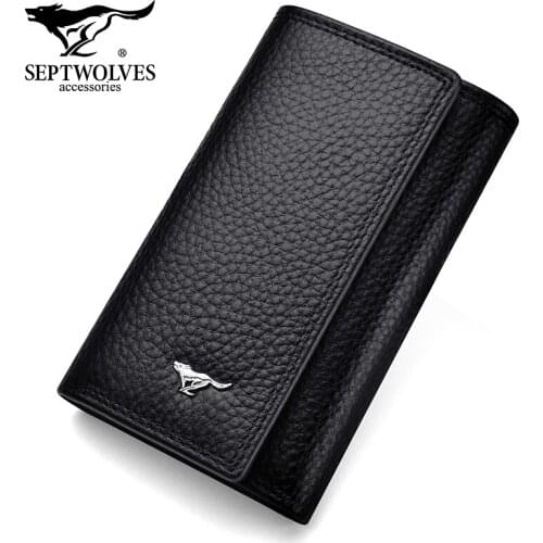 Key Case Womens Wallet Multi-Functional Key Bag Mens Leather Key Cover Home Door Simple Two in One Cover keychain wallet