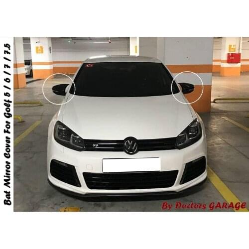 For Volkswagen Golf 5/6/7/7.5 Bat Mirror Cover Piano Glossy Black Wing Case Covers Body Kit Rearview Auto Car Styling Accessory