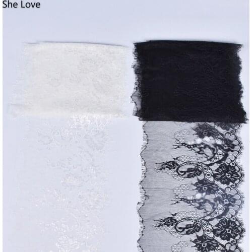 Chzimade 3m Eyelashes Embroidery Lace Trim DIY Fabric Wedding Clothing Accessories