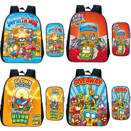 Children Super Zings Backpack Kids Kindergarten Bags Super Things Bookbags Toddler Cartoon Knapsack 2pcs/Set Primary School Bag