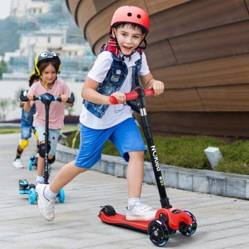 Childrens Scooter Foldable LED Flashing Wheel Unisex Scooter Adjustable Roller Skateboard Gifts For Kids Toys