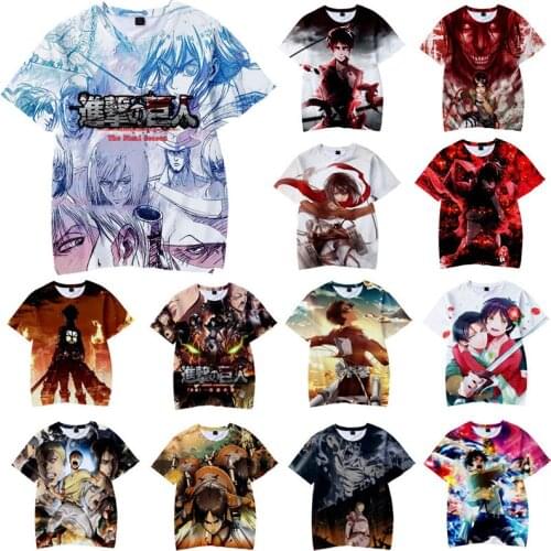 Attack On Titan T-shirt 3D Printing Anime Cosplay Short Sleeve Comfortable Casual Tops Men Women Harajuku Streetwear Halloween