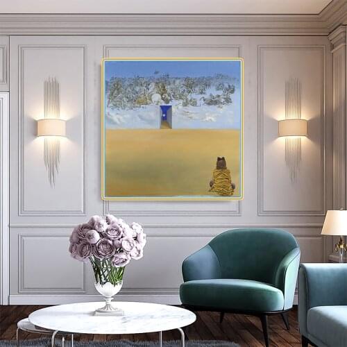 Holover Canvas Oil Painting Salvador Dali"Battle in the Clouds"Surrealism Artwork Aesthetic Poster Wall Art Home Decoration