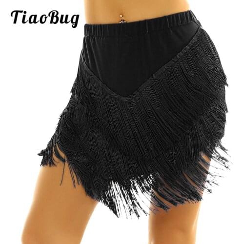 Tassels Dance Skirt Woman Latin Tango Samba Ballroom Fringe Skirt Professional Dancewear