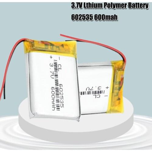 3.7V 600mAh 602535 Lithium Polymer Li-Po li ion Rechargeable Battery Lipo cells For Car DVR Tachograph Bluetooth speaker