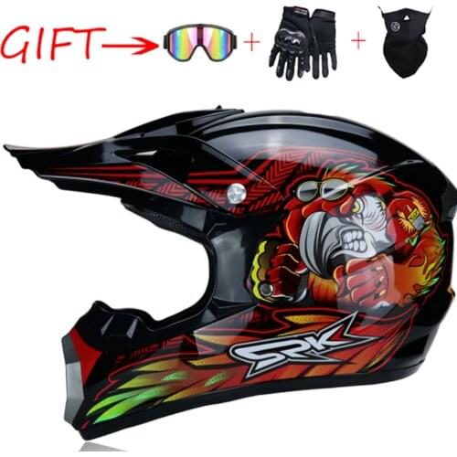 Motorcycle Full Face Helmet Casco Moto Offroad ATV Dirt Bike Downhill MTB DH Capacete Moto Glasses Motocross Helmet With 3 Gifts