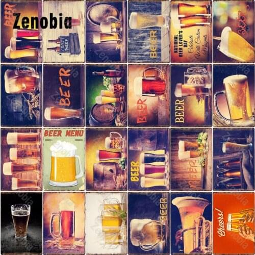 Tin Sign Metal Painting Beer Metal Sign Plaque Vintage Metal Posters Decorative Tin Sign Plates for Bar Pub Retro Home Decor