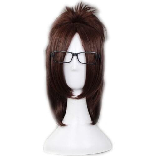 Anime Attack on Titan Hange Zoe Cosplay Wigs Brown Short Heat-resistant Fiber Fake Hair Halloween Party Universal Costume Wig