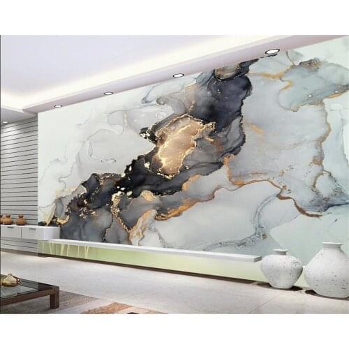 Beibehang behang Custom silk wallpaper fashion classic blue abstract ink stone TV background wallpaper home decoration painting