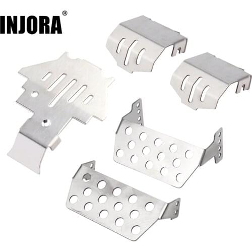 INJORA TRX4 Stainless Steel Chassis Armor Axle Protector Skid Plate for 1/10 RC Crawler TRAXXAS TRX-4