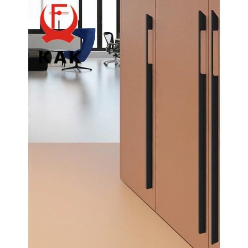 KAK Black Kitchen Handle Fashion Aluminium Alloy Cupboard Door Pulls Wardrobe Cabinet Handle Long Furniture Handle Hardware