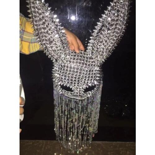 Halloween stage makeup silver mask sexy cosplay party masks