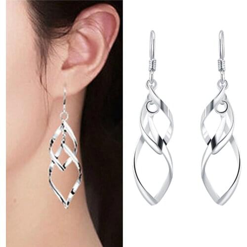 100% Genuine Real Pure Solid 925 Sterling Silver Dangle Earrings Women Tassel Fringe Fashion Silver Fine Jewelry Female Earrings