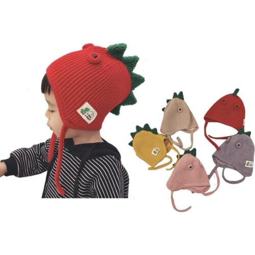Baby and Toddler Childrens Dinosaur Beanie Hat Winter Baby Hat Earflap Warm Beanie for Boys Girls Knitted