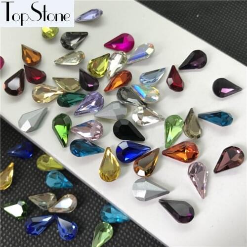 TopStone 5x8mm 6x10mm 8x13mm Teardrop Pointback XILION Pear Drop Crystal Fancy Stone Glass Crystal Jewelry Beads No Holes