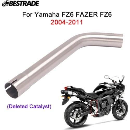 Deleted Catalyst Middle Pipe for Yamaha FZ6 FAZER FZ6 2004-2011 Motorcycle Exhaust Middle Connect Link Tube Stainless Steel