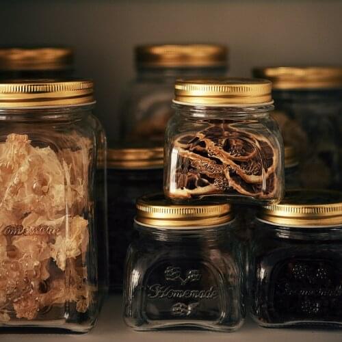 Vintage Embossed Glass Storage Jar Nuts Grains Biscuits Snack Sugar Storage Pickles Bottle